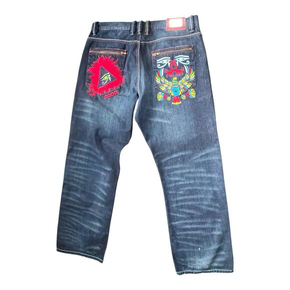 COOGI Australia Y2K Distressed Baggy HipHop Embroidered Mens 40x34 Pants Vintage - Picture 1 of 15
